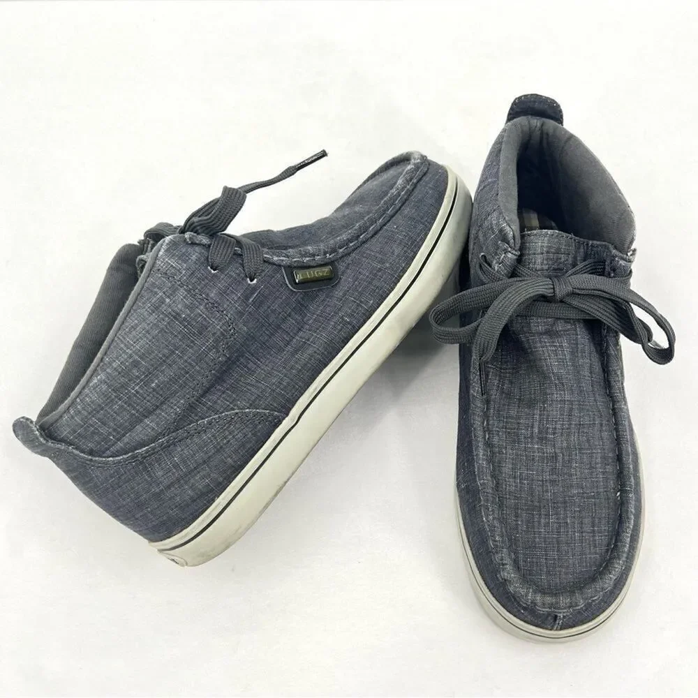 Lugz Men's Strider 2 Moc Toe Navy Blue Denim Canvas Chukka Sneaker Size 8